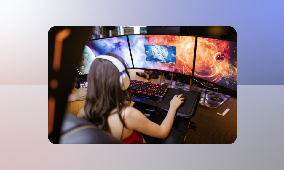 a girl playing video games